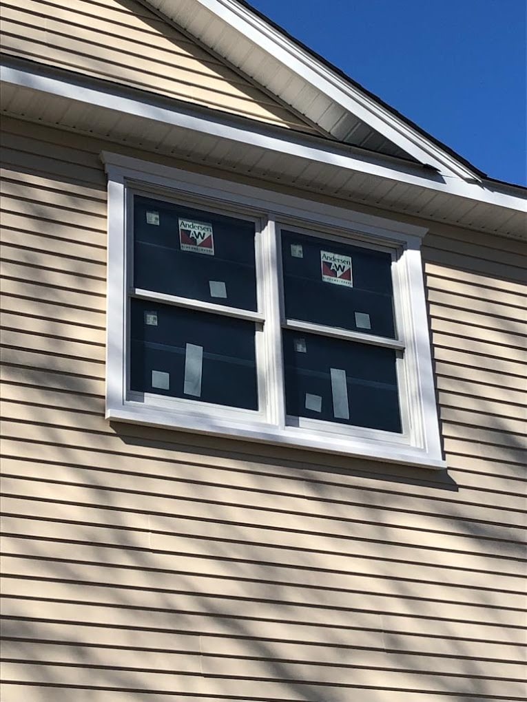 New window trim and siding detail on a North Jersey home, North and Central New Jersey